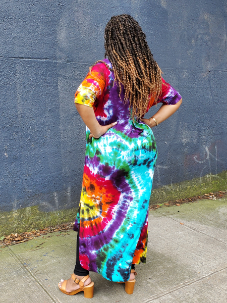 rainbow boho dress Kids Boho Rainbow Stripe Spring Easter Flutter Sleeve Dress JadaBug's Kids Boutique