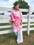 PRETTY IN PINK Tie Dye Short Kimono