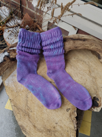 DISTRESSED LAVENDER Hand Dyed Slouchy Socks