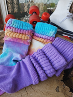 Pastel Rainbow or Lilac Funky Roller Derby Socks, Heavy Slouch Socks
