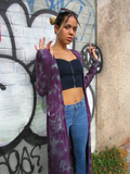 DISTRESSED DUSTY PURPLE Duster with Pockets and Thumbhole