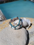 Chunky Beaded Hemp & Cowrie Shell Bracelet