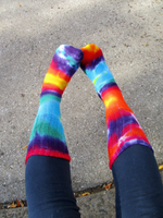 Roller Derby Skater Socks, Bright Rainbow Tie Dye