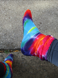 Roller Derby Skater Socks, Bright Rainbow Tie Dye