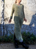 Hand Dyed Faded SAGE Hooded Dress