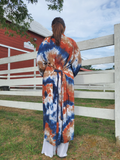 Earthy Tie Dye Unisex Kimono Robe