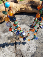 Long Colorful Artsy Necklace, AZURE