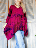 MAROON Tie Dye Tunic with Bell Sleeves