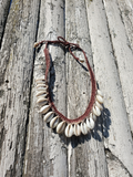 Cowrie Shell Necklace or Anklet with Brown Hemp