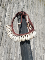 Cowrie Shell Necklace or Anklet with Brown Hemp