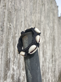 Black Hemp Bracelet with 7 Cowrie Shells