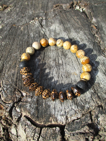 Tribal Cheetah Beads Unisex Bracelet