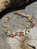Sweet Necklace with Pearls & Carnelian Beads