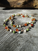 Sweet Necklace with Pearls & Carnelian Beads