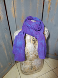 Distressed Purple Gauze Cotton Scarf or Shawl