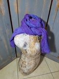 Distressed Purple Gauze Cotton Scarf or Shawl