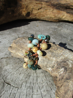 Earthy Crocheted Necklace or Wrap Bracelet, FOREST