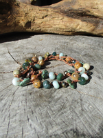 Earthy Crocheted Necklace or Wrap Bracelet, FOREST