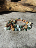 Earthy Crocheted Necklace or Wrap Bracelet, FOREST