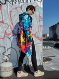 Oversized Long RAINBOW GALAXY Tie Dye Hoodie