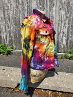 Tie Dye Rainbow Galaxy Denim jacket, Junior Sizing