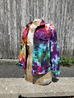 Tie Dye Rainbow Galaxy Denim jacket, Junior Sizing