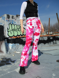 Distressed PINK Tie Dye Jeans with Bell Bottoms