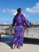 NAVY & PURPLE Tie Dye Kimono