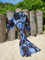 Periwinkle & Black Hand Dyed Kimono Robe