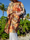 Earthy Tie Dye Short Kimono, Color HARVEST