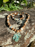 Wooden Beads Necklace with MAPLE LEAF Pendant