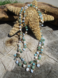 Long MERMAID Necklace with Pearls & Gems