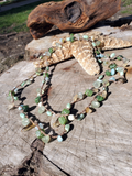 Pastel Greens Long Layering Necklace or Wrap Bracelet