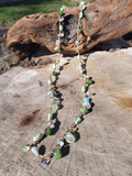 Pastel Greens Long Layering Necklace or Wrap Bracelet