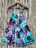 Tie Dye Parachute Dress with Hibiscus Flowers