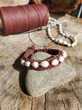 Brown Hemp Bracelet with Seed Beads