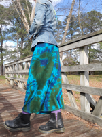 Bright Greens-Blues Tie Dye Maxi Skirt