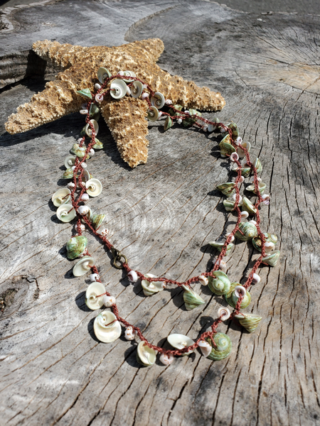 Long puka shell deals necklace